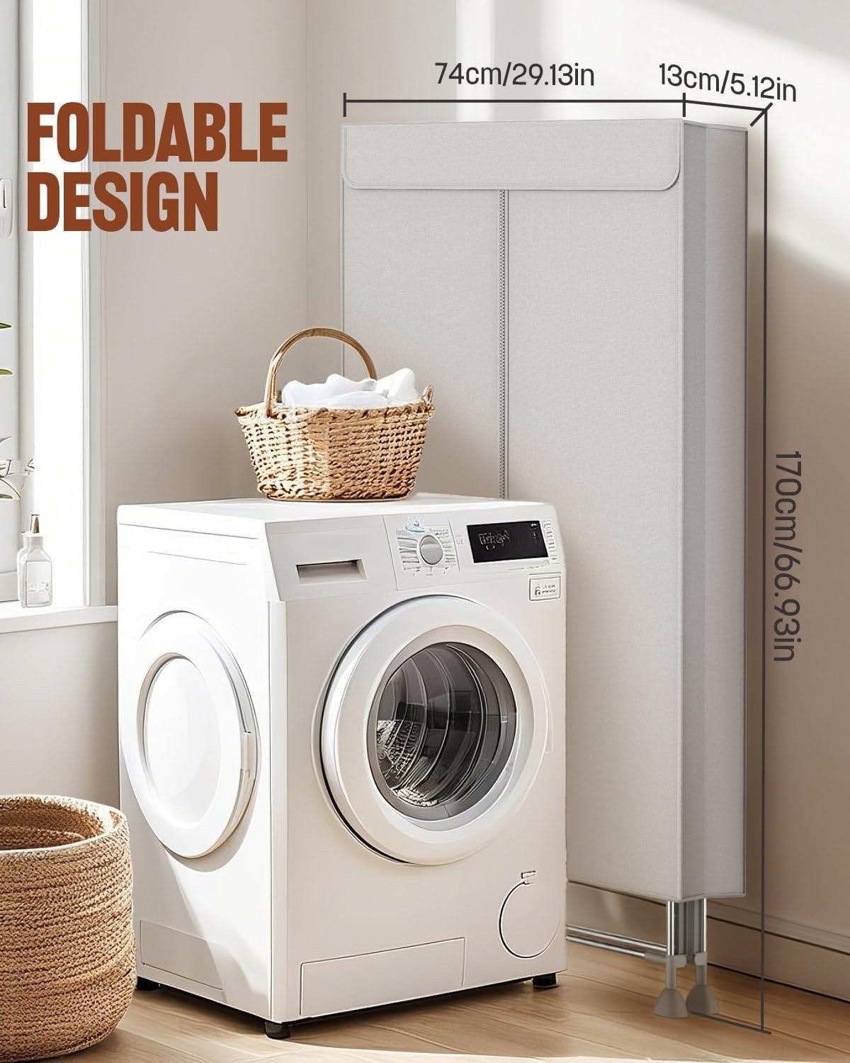 Electric Clothes Dryer Heated Airer Foldable Indoor Drying Rack with Timer