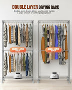 Electric Clothes Dryer Heated Airer Foldable Indoor Drying Rack with Timer