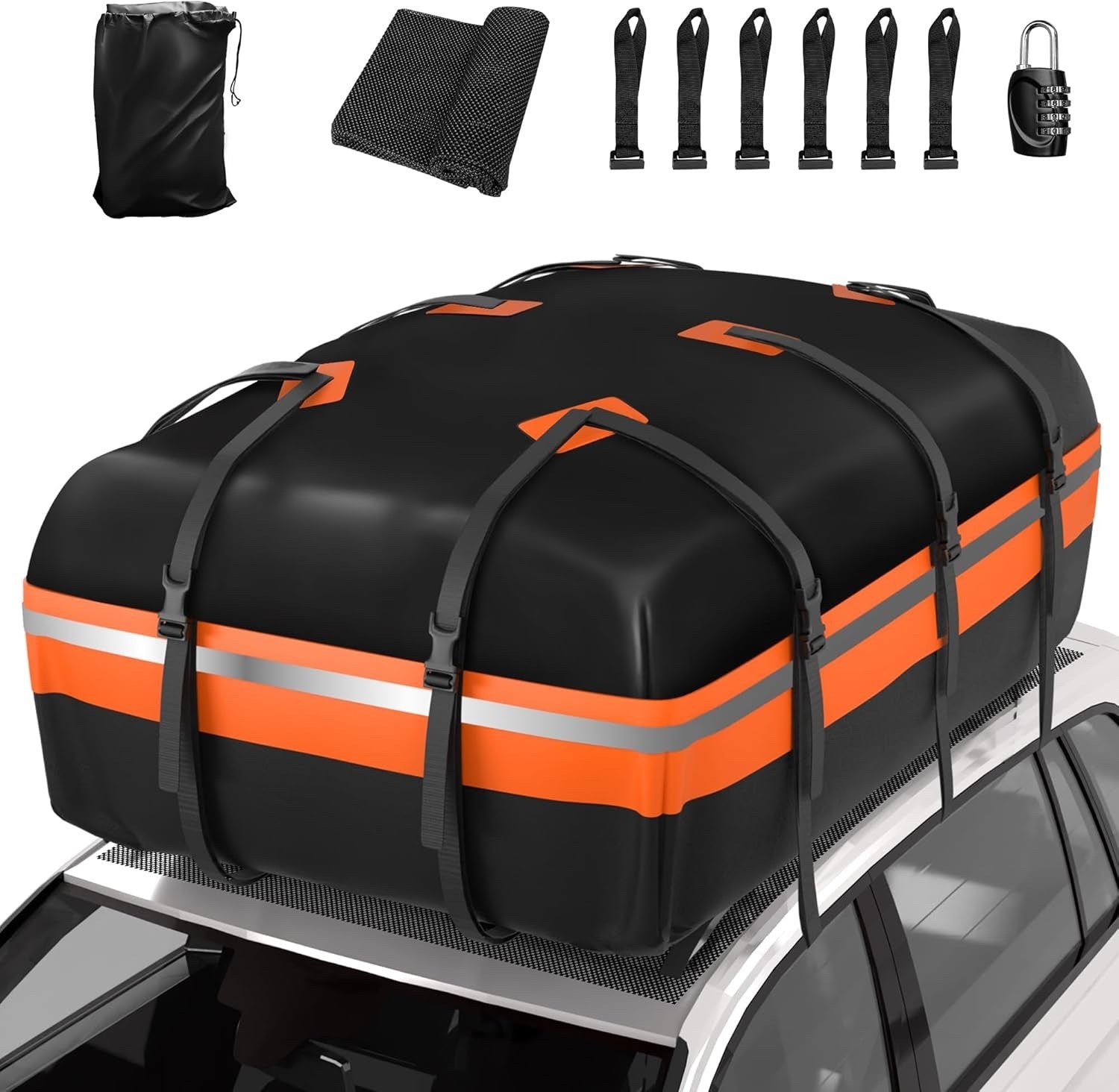 21 Cu Ft Car Roof Bag Waterproof Roof Top Cargo Carrier SUV Travel