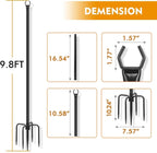 2 Pack 9.8FT Steel String Light Poles for Deck Garden Patio Outdoor Lights