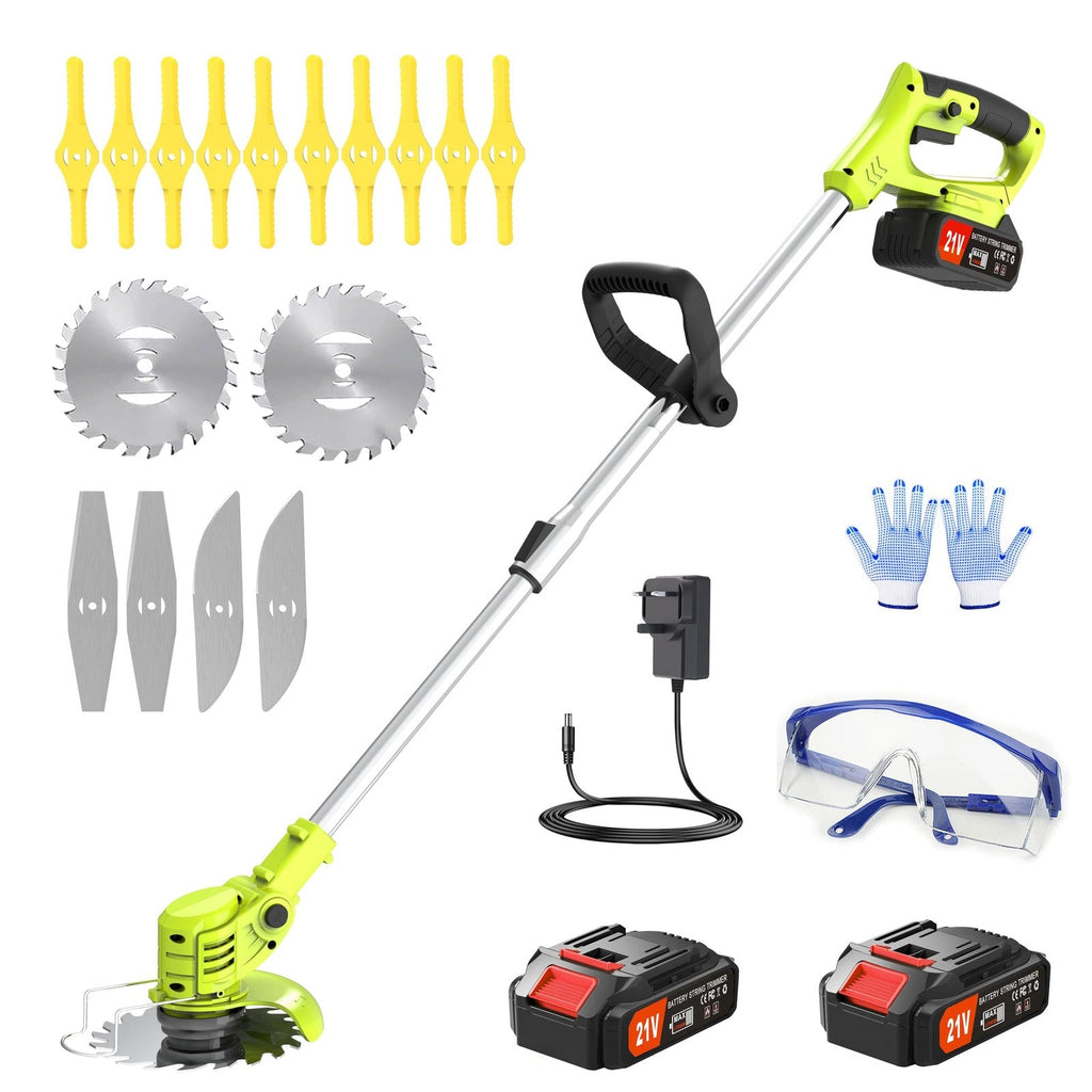 21V Cordless Grass Strimmer Metal Blade Lawn Edger 15cm Cutting Width