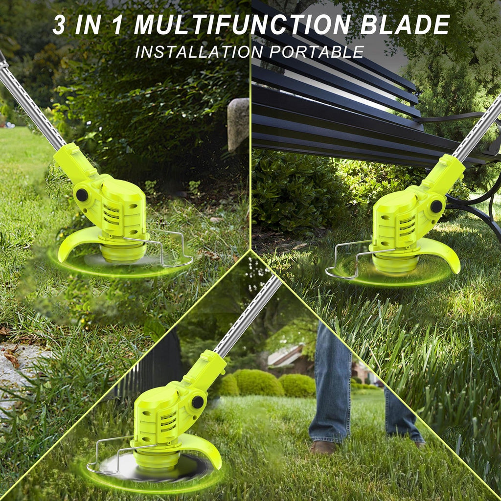 21V Cordless Grass Strimmer Metal Blade Lawn Edger 15cm Cutting Width