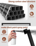 Wall Mounted Stair Handrail Carbon Steel Black Indoor Outdoor Safety Rail