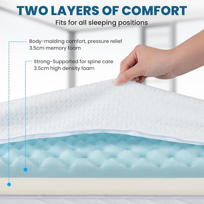 Memory Foam Mattress Topper Thick Pressure Relief Back Pain Bed Topper