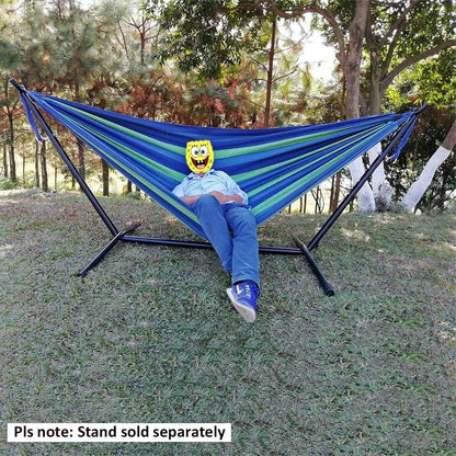 Double Hammock with Steel Stand 2 Person Outdoor Garden Patio Bed
