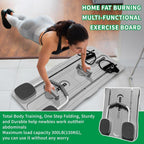 Foldable Ab Exercise Board w/ Resistance Bands Rebound Roller Home Gym