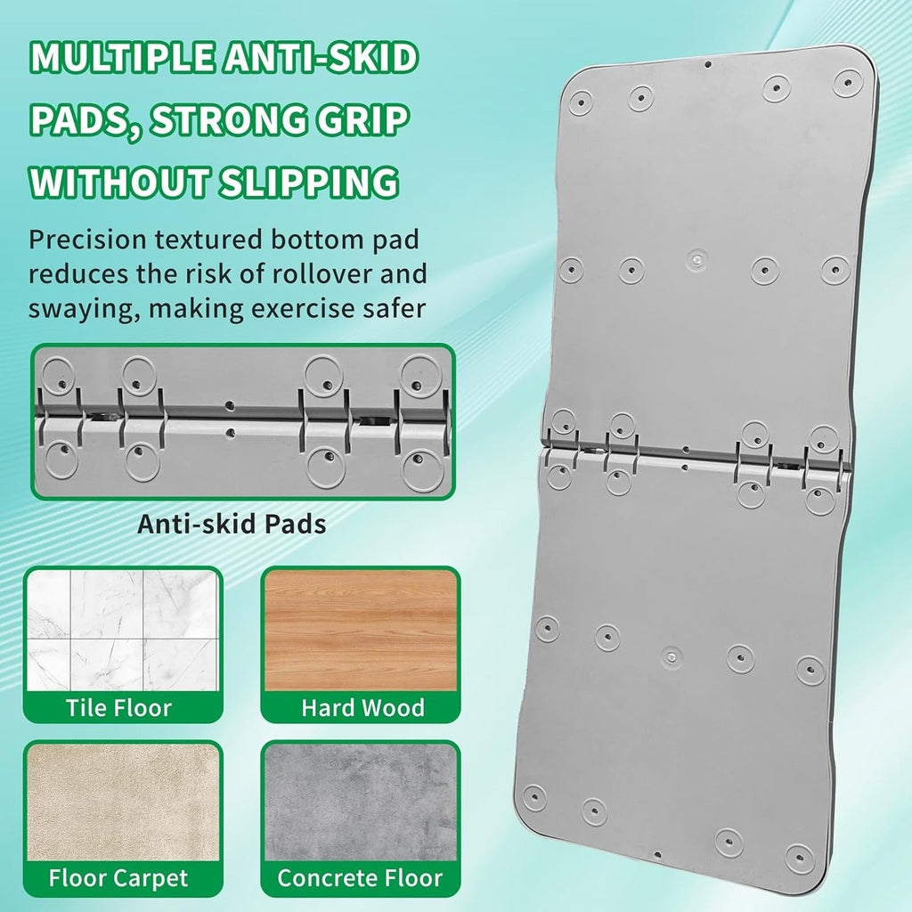 Foldable Ab Exercise Board w/ Resistance Bands Rebound Roller Home Gym