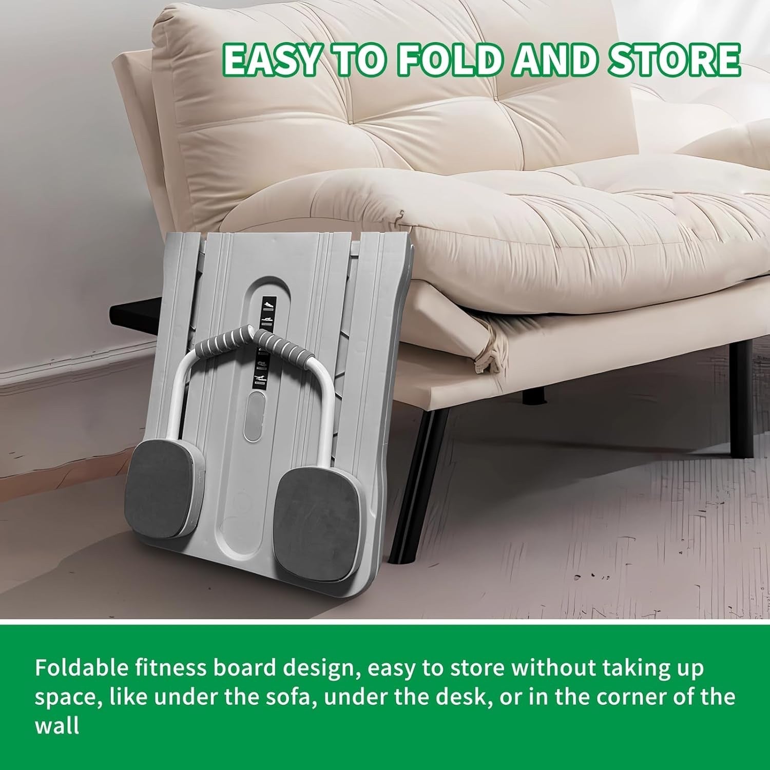 Foldable Ab Exercise Board w/ Resistance Bands Rebound Roller Home Gym