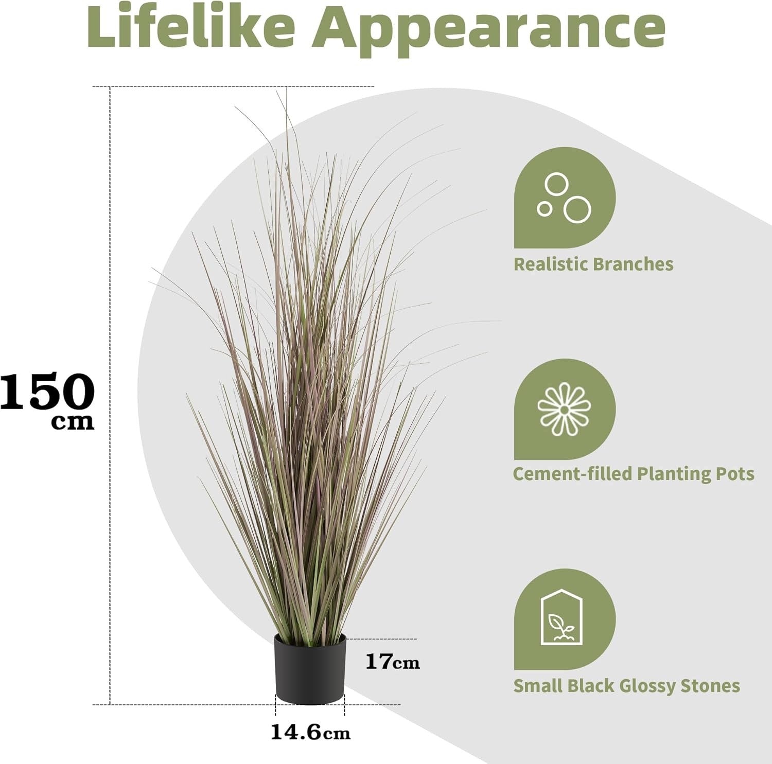 150cm Artificial Onion Grass Plant Tall Fake Indoor Outdoor Garden Decor
