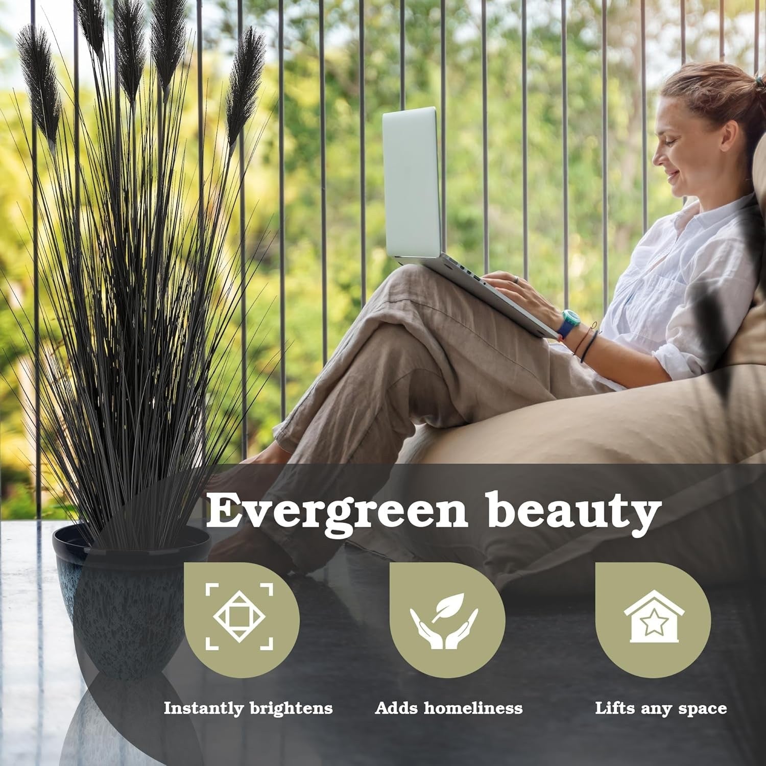 150cm Artificial Faux Plant Potted Indoor Outdoor Home Office Decor 1pc D458C01