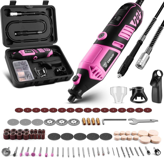 170W Rotary Tool Kit 126pc Electric Drill Set Flex Shaft Sand Grind Engrave DIY Dekopro