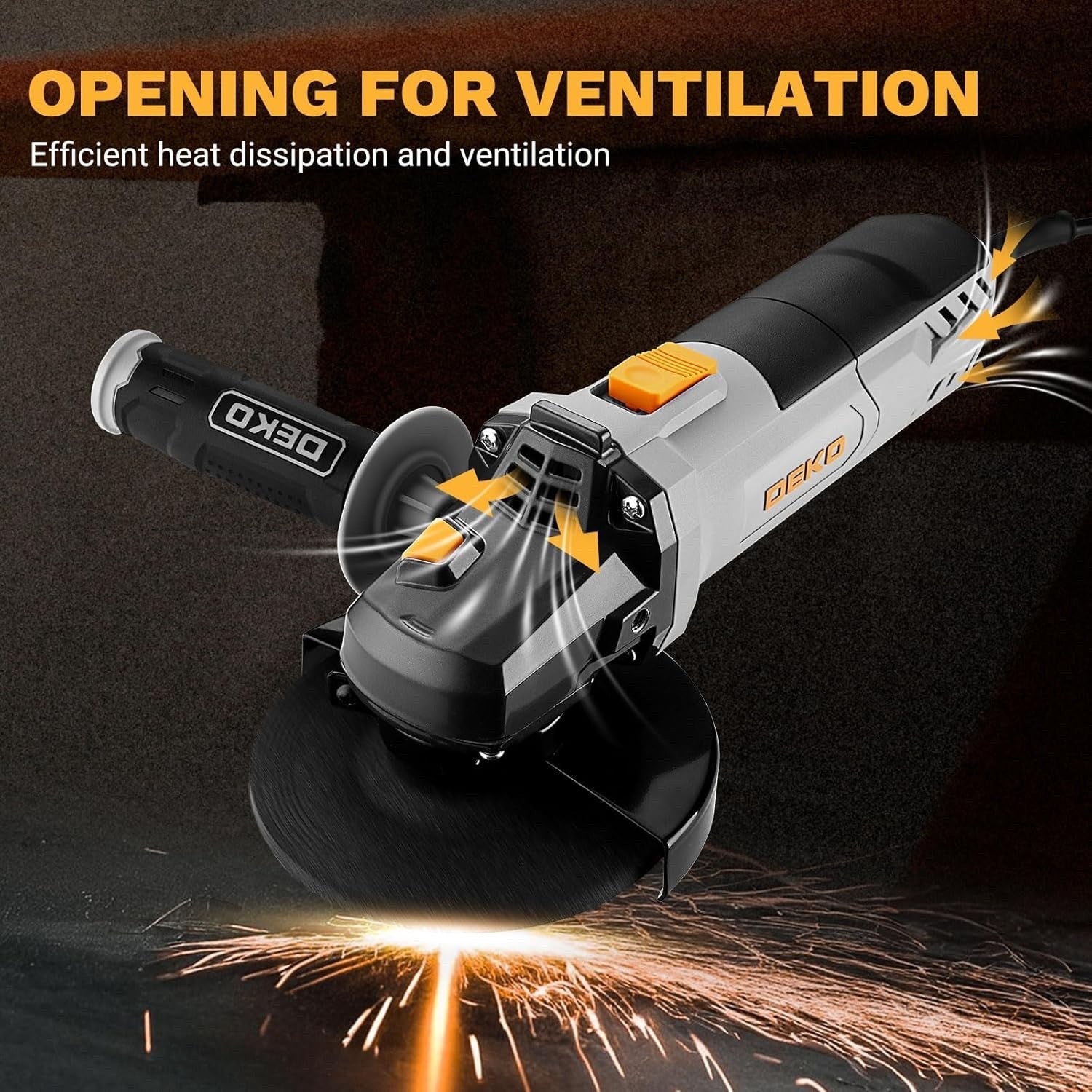 900W 125mm Angle Grinder 12000RPM Electric Cut Off Tool Metal Steel Polish