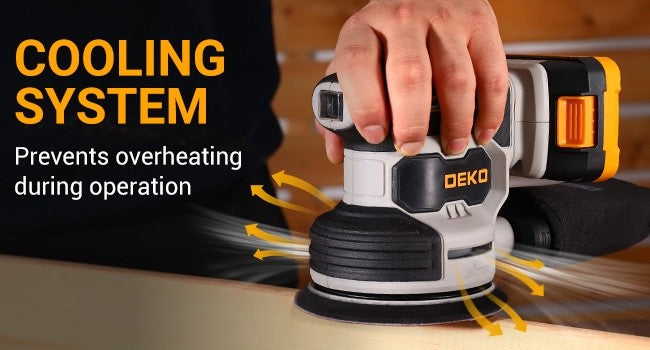 20V Cordless Random Orbital Sander 125mm 6000-13000RPM 15 Sandpaper Dust Port