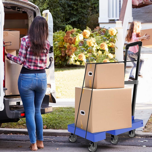 Folding Hand Truck 500lb Heavy Duty Portable Dolly Cart Wheels Collapsible Fold