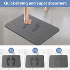 2 Pack Stone Bath Mat Diatomaceous Earth Non Slip Quick Dry Bathroom 24x15 cm