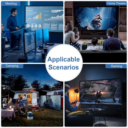120 Inch Projector Screen Portable Outdoor Indoor 4K 16:9 Dual Tripod Stand HD