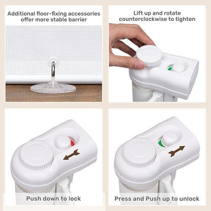 Extra Wide Retractable Stair Gate 300cm Baby Pet Safety Barrier Indoor