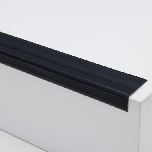 Self Adhesive Anti Slip Stair Nosing 10m Black Vinyl Rubber Edge Trim Trimold