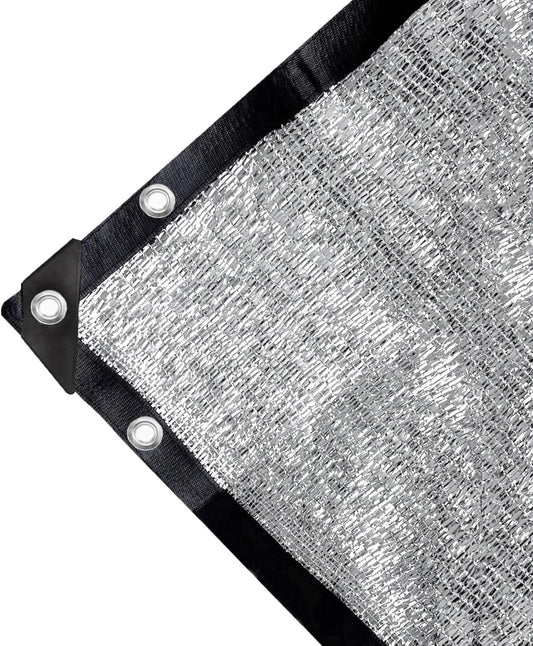 70% Aluminet Shade Cloth 10x14ft Mesh Sun Block Reflective Canopy Grommet Garden rlsclngst