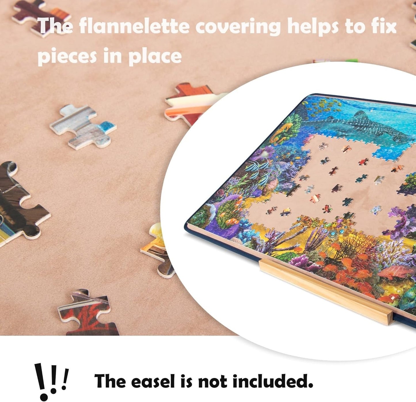 Jigsaw Puzzle Board 1000 Pieces w 2 Trays Portable Non Slip Puzzle Storage Blue Becko US