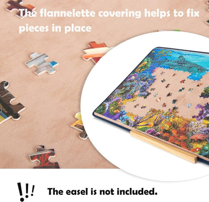 Jigsaw Puzzle Board 1000 Pieces w 2 Trays Portable Non Slip Puzzle Storage Blue Becko US