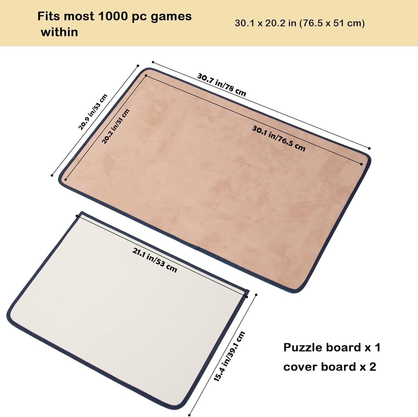 Jigsaw Puzzle Board 1000 Pieces w 2 Trays Portable Non Slip Puzzle Storage Blue