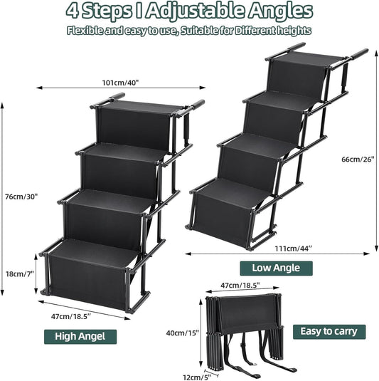 Dog Ramp Foldable Dog Ramp Adjustable Non Slip Pet Car Sofa Bed Portable Travel Fellie