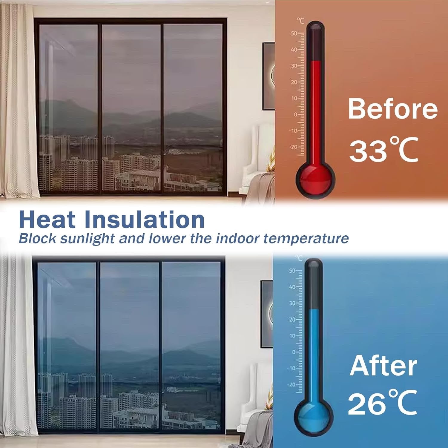 One Way Window Film Mirror Privacy UV Heat Reflective Black Silver Tinted RT Online Outlet Ltd