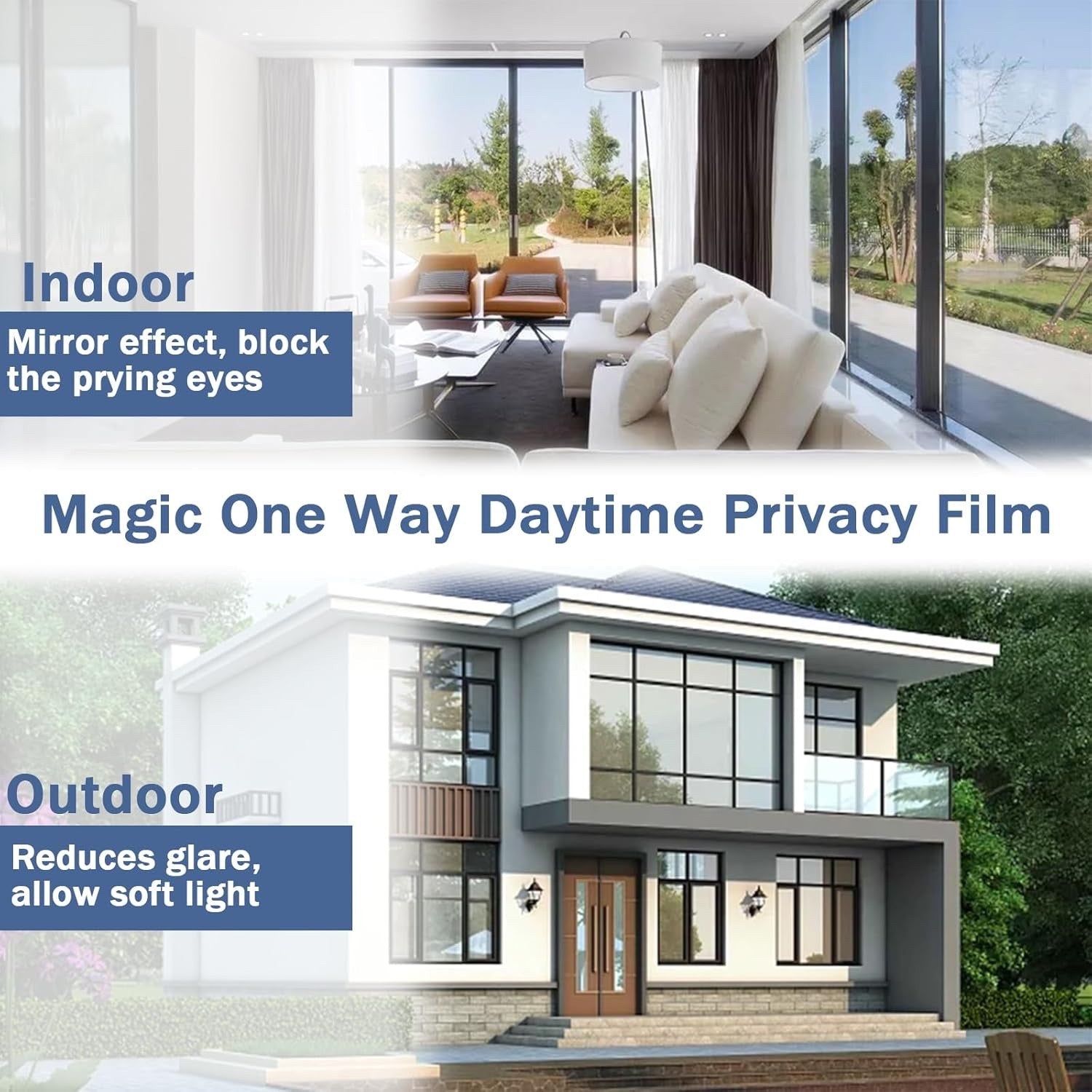 One Way Window Film Mirror Privacy UV Heat Reflective Black Silver Tinted RT Online Outlet Ltd