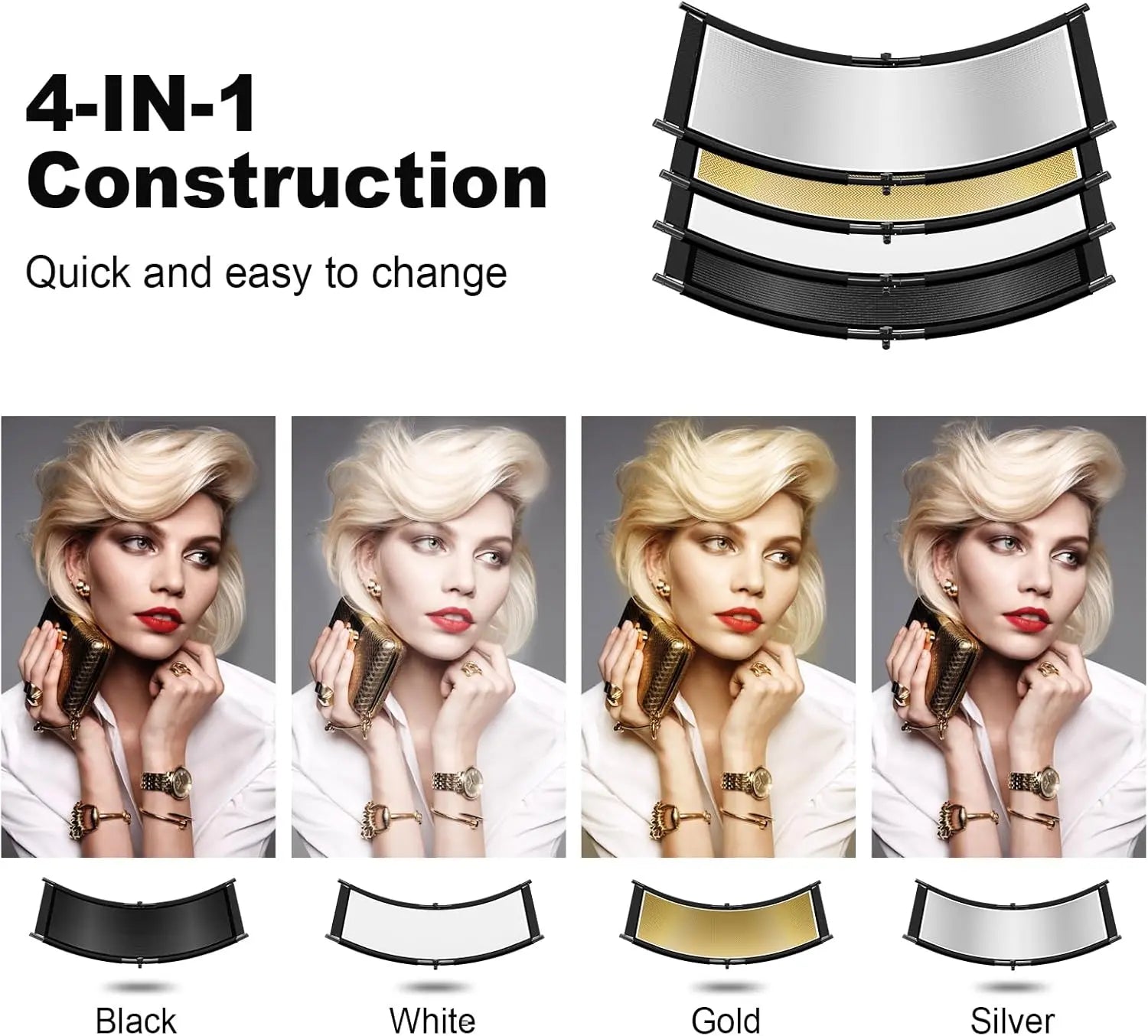 Soonpho Clamshell Light Reflector U Shape U Form Diffuser Kit 110x50cm Large - RT Online Outlet