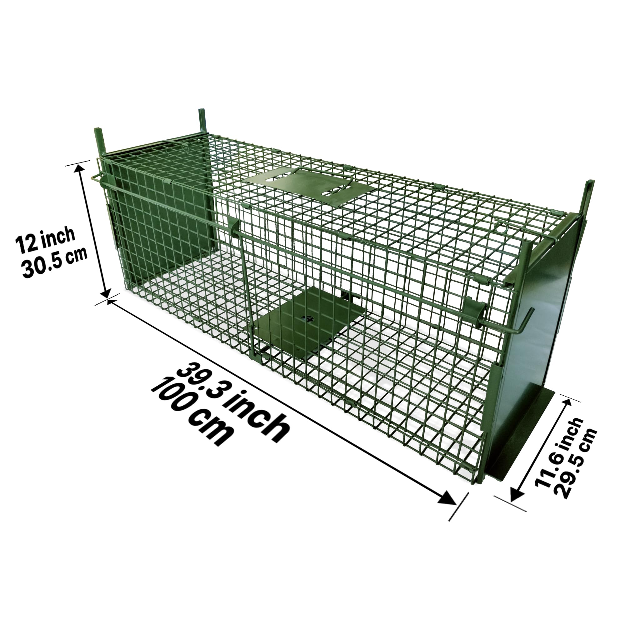 ARIFARO Humane Live Animal Trap Double Door Metal Cage 100x29x30cm