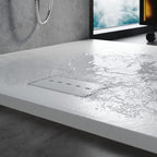 ELEGANT 1200x800mm White Slate Effect Lightweight Rectangular Shower Tray Waste