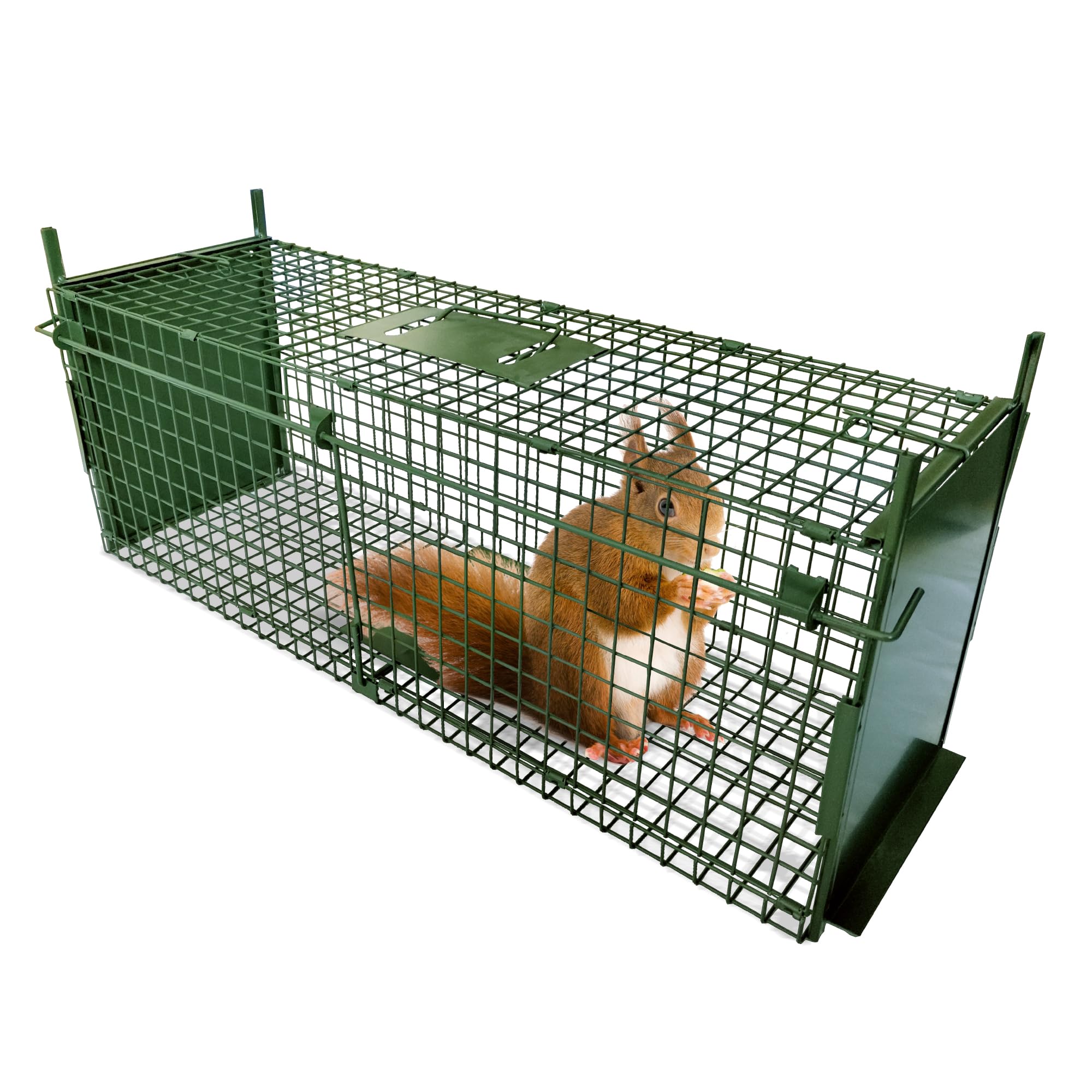 ARIFARO Humane Live Animal Trap Double Door Metal Cage 100x29x30cm