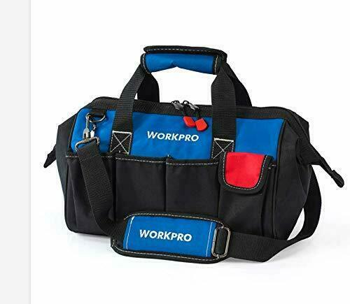 WORKPRO Tool Bag 18 Inch Tool Bag with Waterproof Molded Base Blue Black